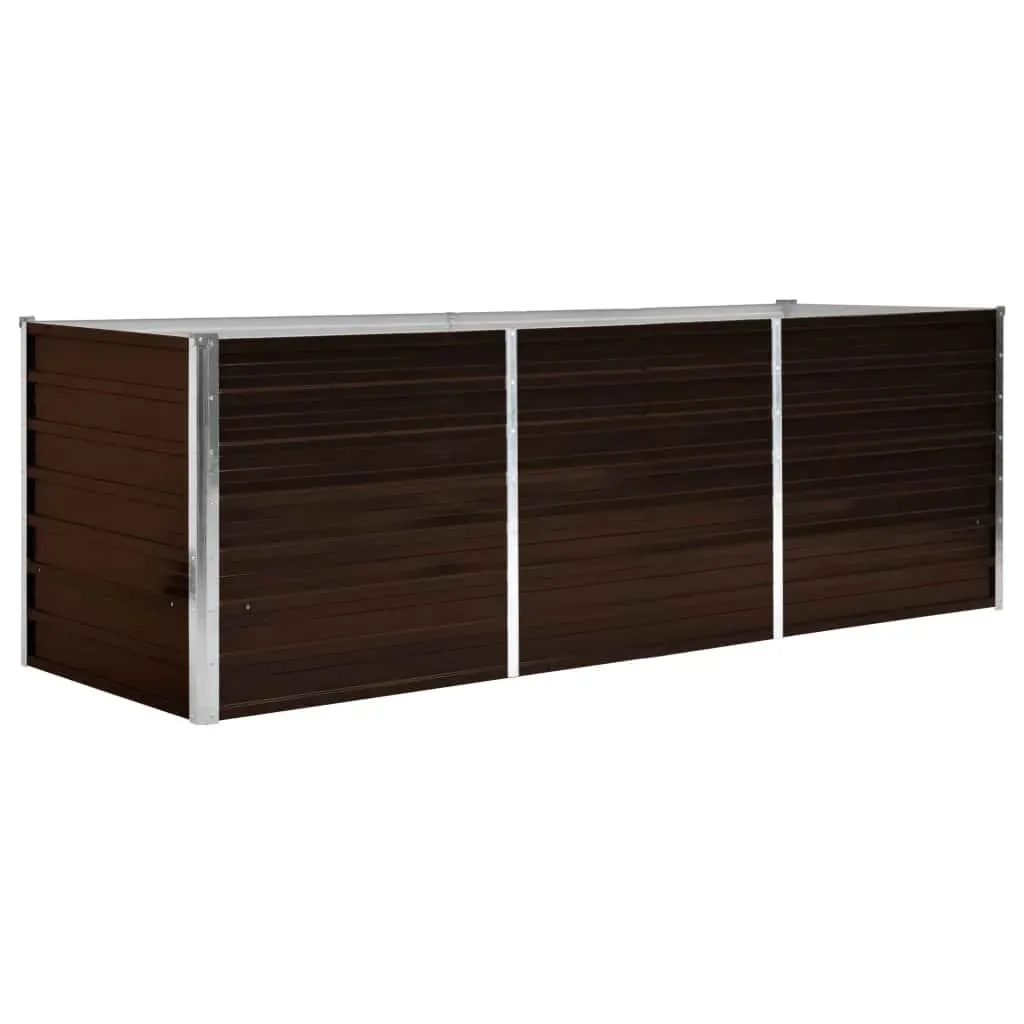 Eleganter Gartenplanter Braun 240 x 80 x 77 cm aus verzinktem Stahl