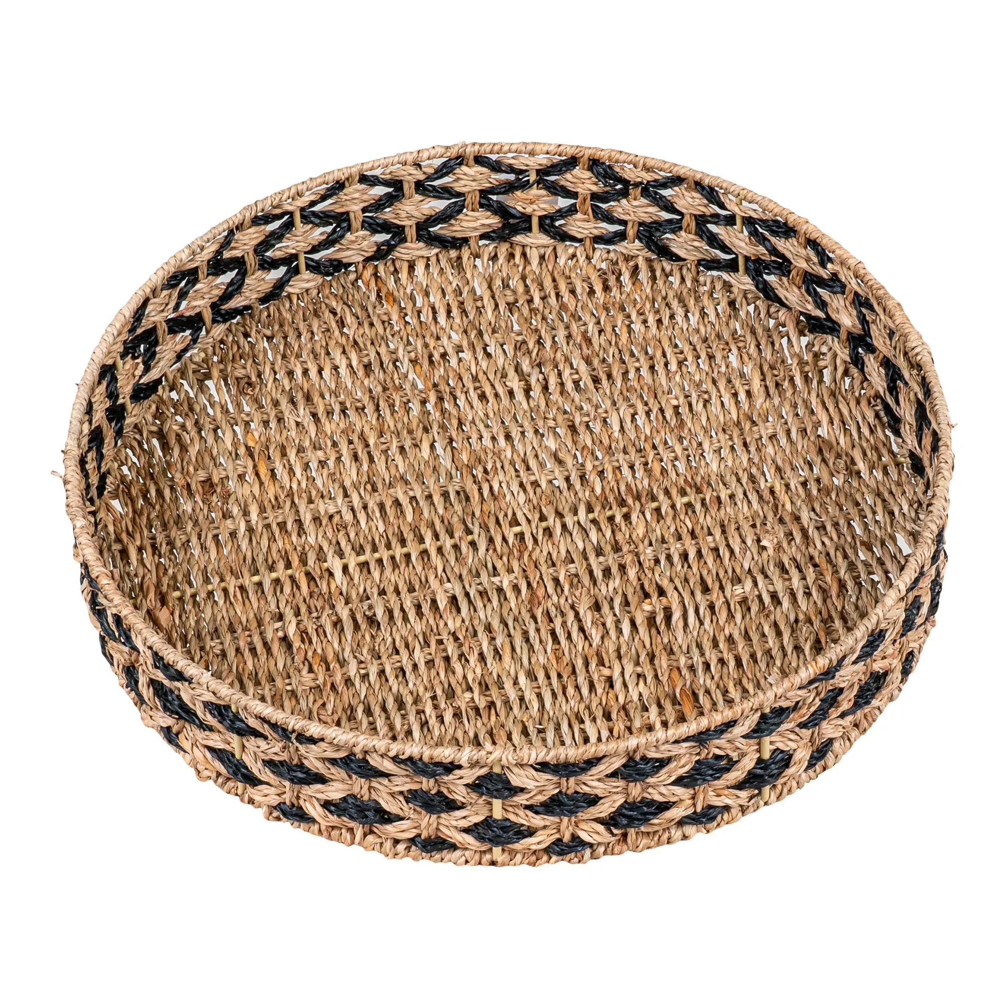 tinkaro Tablett Nerja Seegras ø38 cm Schwarz-Natur