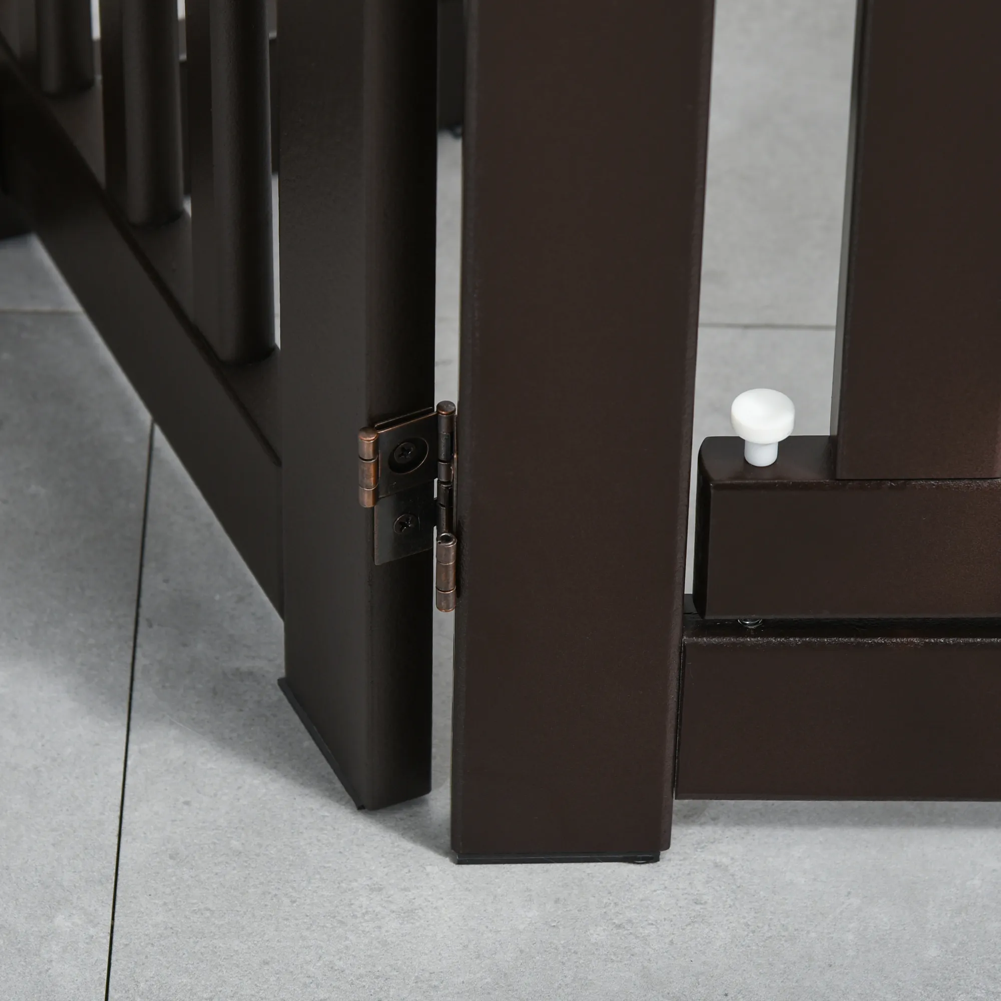 Hundegitter freistehend aus MDF, klappbar, 155 x 76 cm, Dunkelbraun