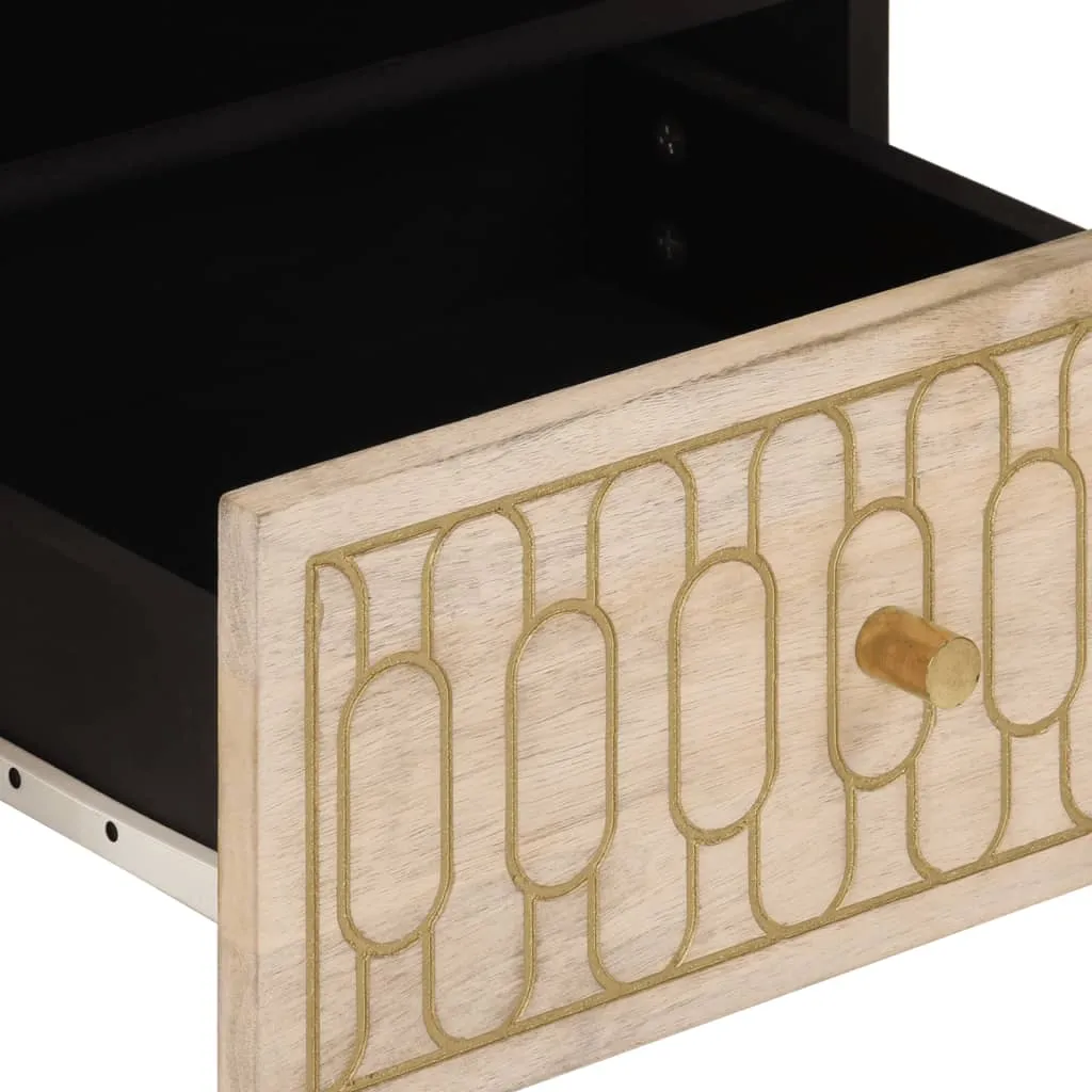 Stilvoller Couchtisch aus Vollholz 80 x 54 x 40 cm