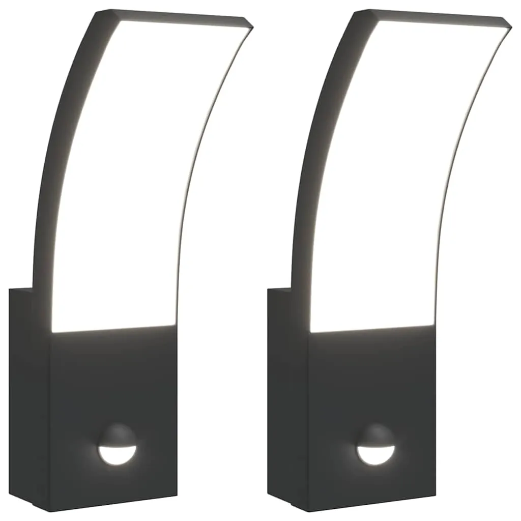 LED Außenwandleuchte Schwarz 7 x 4,5 x 23 cm mit Bewegungsmelder