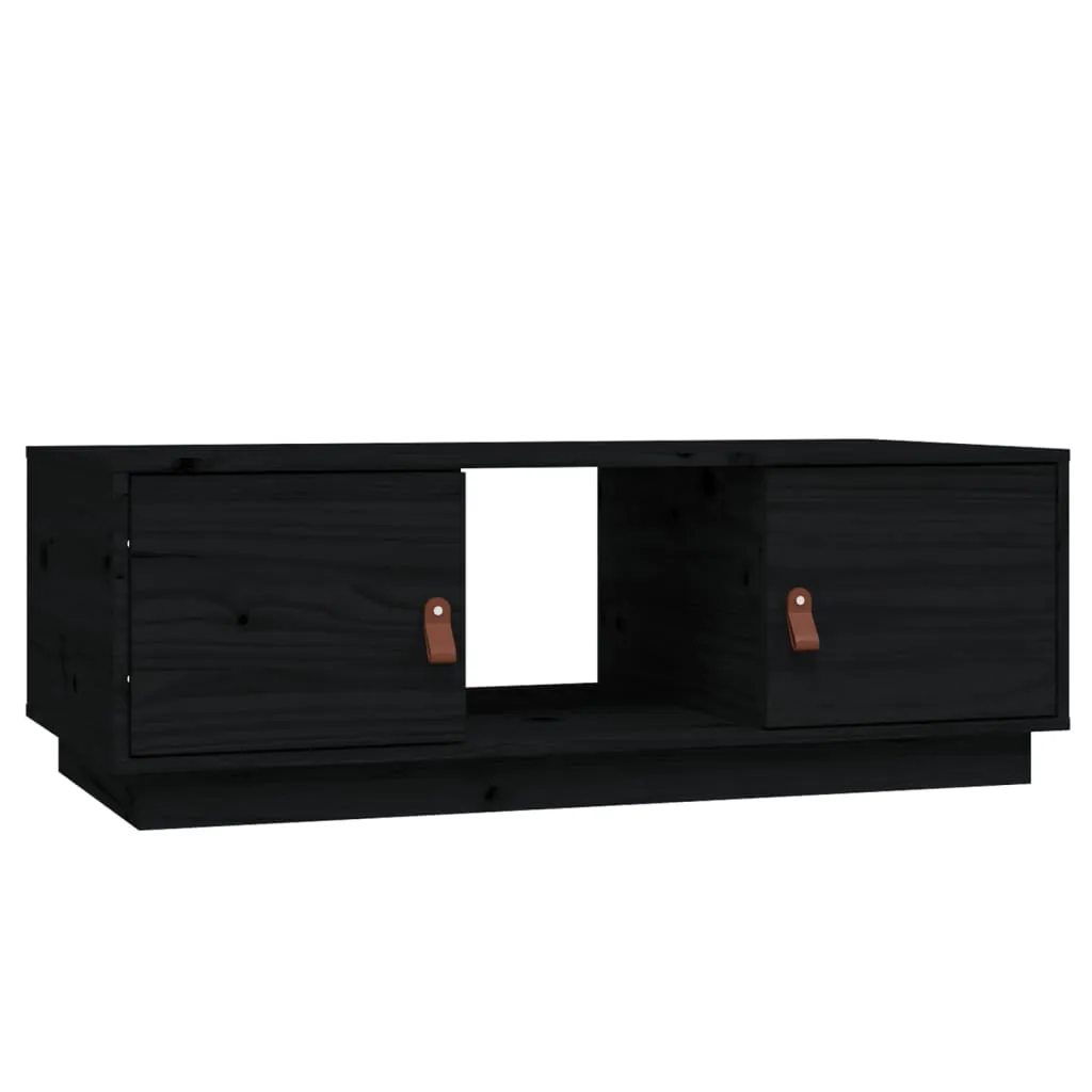 Couchtisch Schwarz 100x50x35 cm Massivholz Kiefer Couchtisch Schwarz 100x50x35 cm Massivholz Kiefer