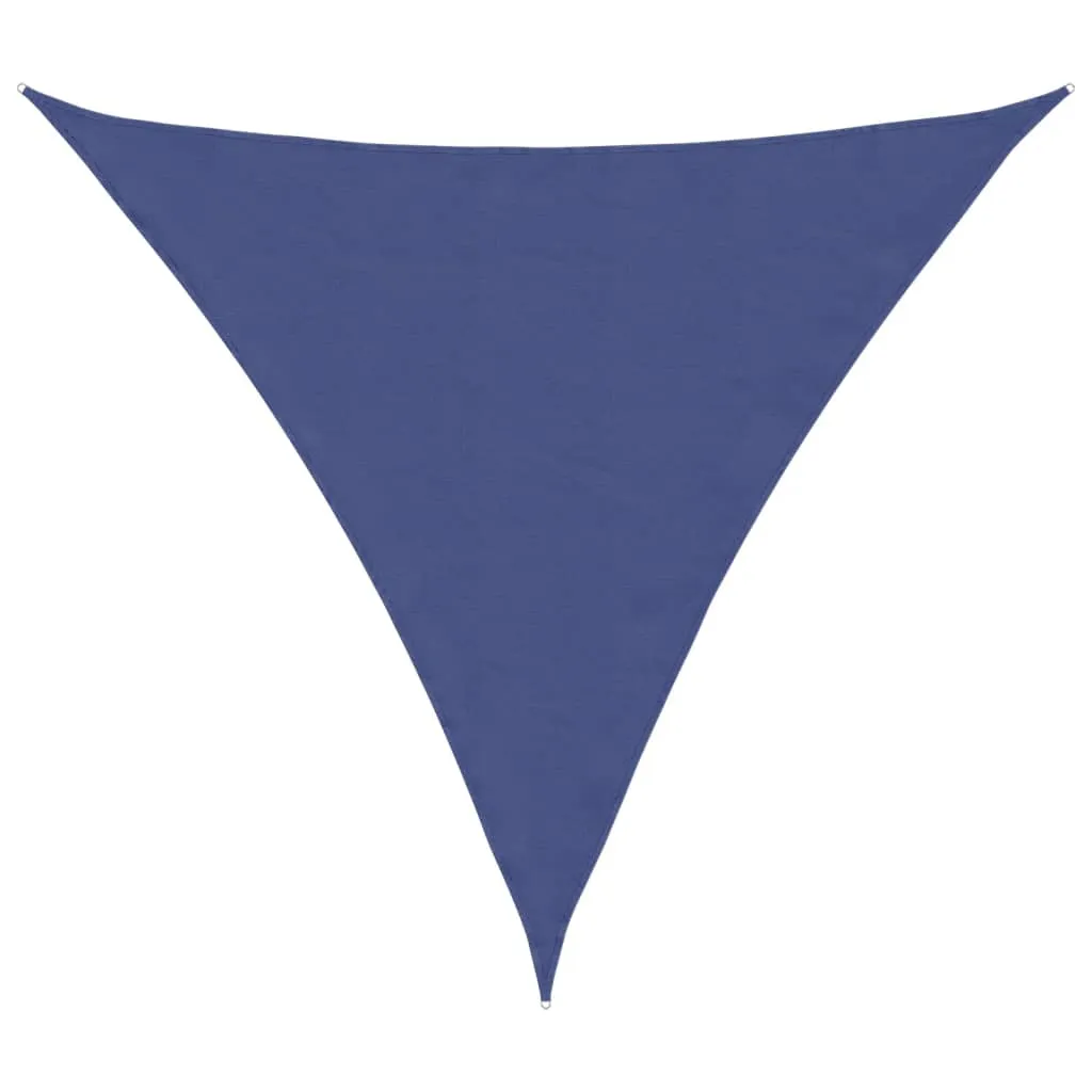 Dreieckiges Sonnensegel 4 x 4 x 4 m Blau aus PU-beschichtetem Oxford-Gewebe