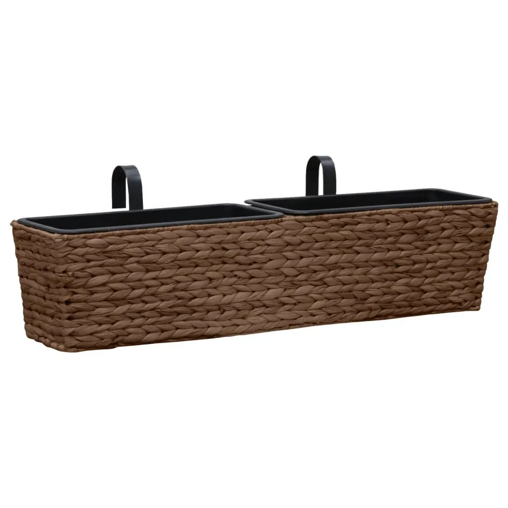 Blumentopfset Wasserhyazinthe Braun 80x20x18 cm mit 4 Innentöpfen