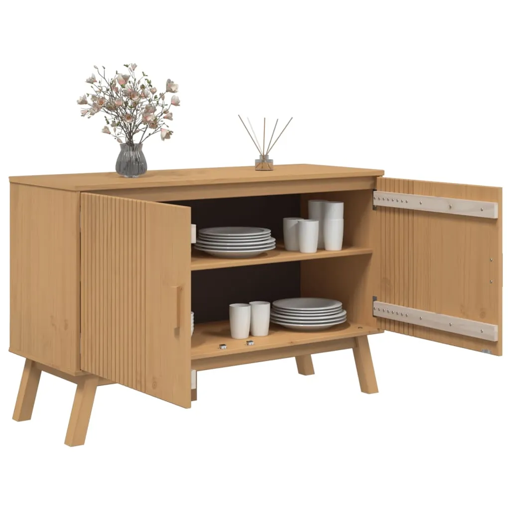Sideboard aus massivem Kiefernholz Braun 114 x 43 x 73,5 cm
