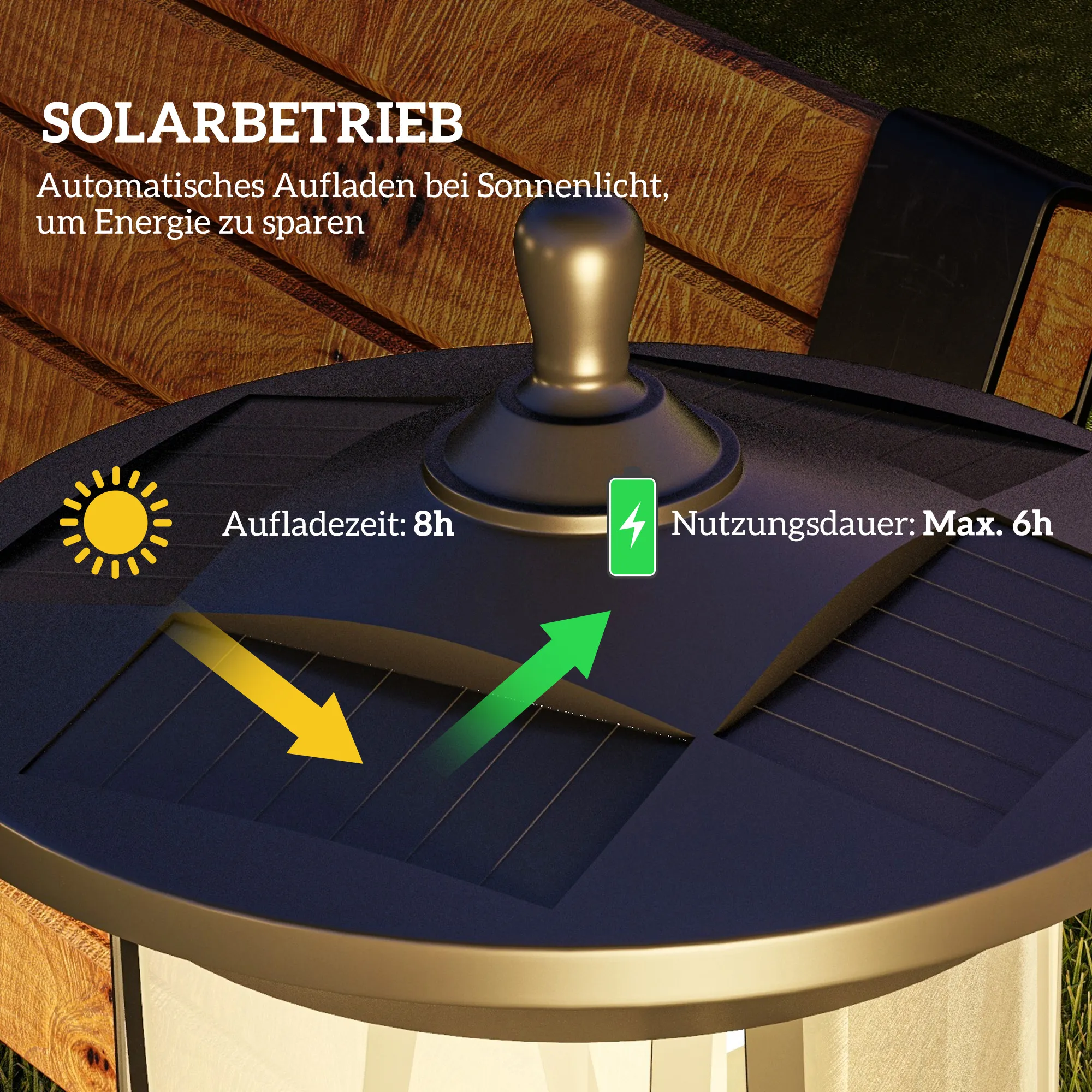 Solar Gartenleuchte LED Wegleuchte Schwarz 127 cm hoch