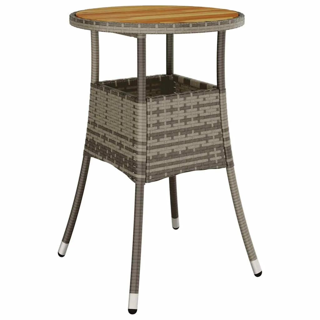 Garten-Dining-Set Poly-Rattan Grau 60x80x75 cm Tisch, 4 Stühle