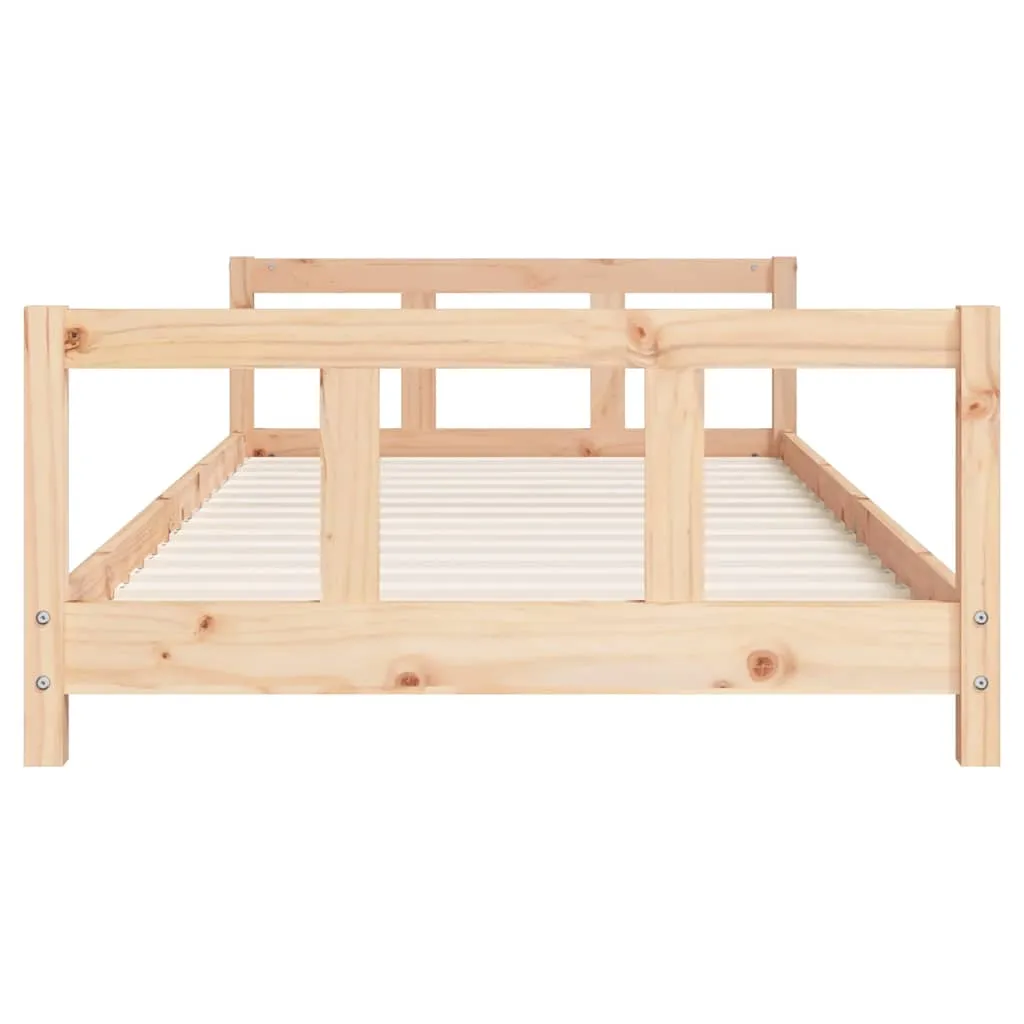 Kinderbett aus massivem Kiefernholz 205,5x95,5x45 cm natur