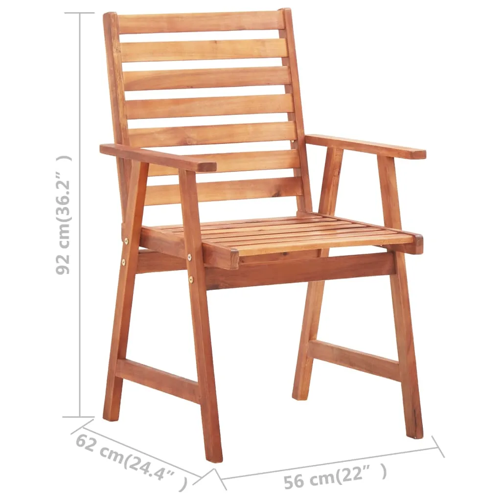 Essstühle aus Echtholz mit Lattendesign 56x62x92 cm Braun