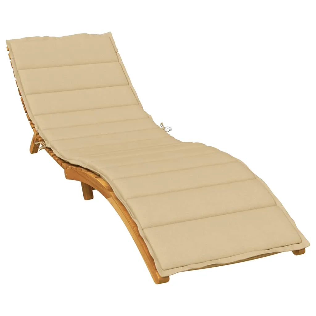 Liegenauflage Melange Beige 200x60x4 cm Polyester mit Schaumstofffaser