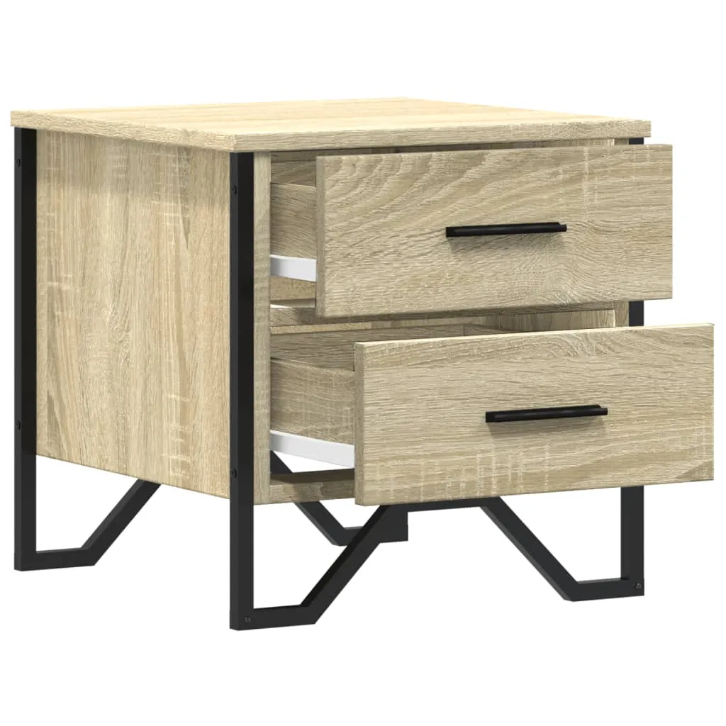 Nachttisch Sonoma-Eiche 40x41x40 cm aus Holzwerkstoff und Metall