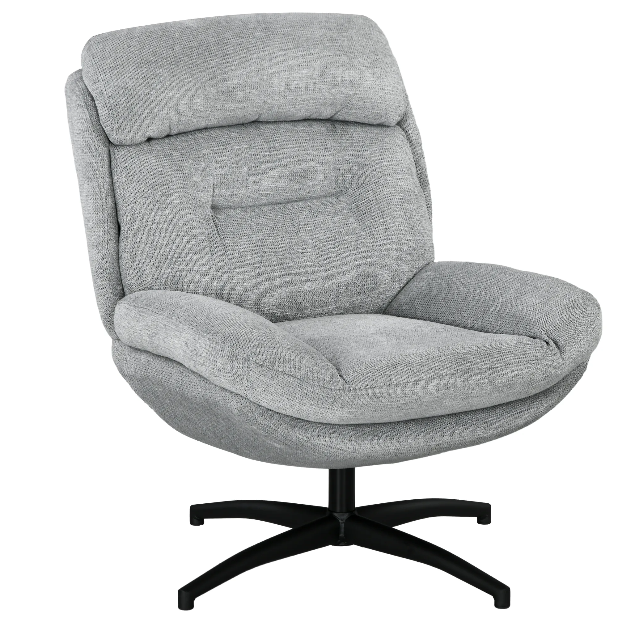 Drehsessel Grau 79B x 91T x 98H cm mit Chenille-Gewebe