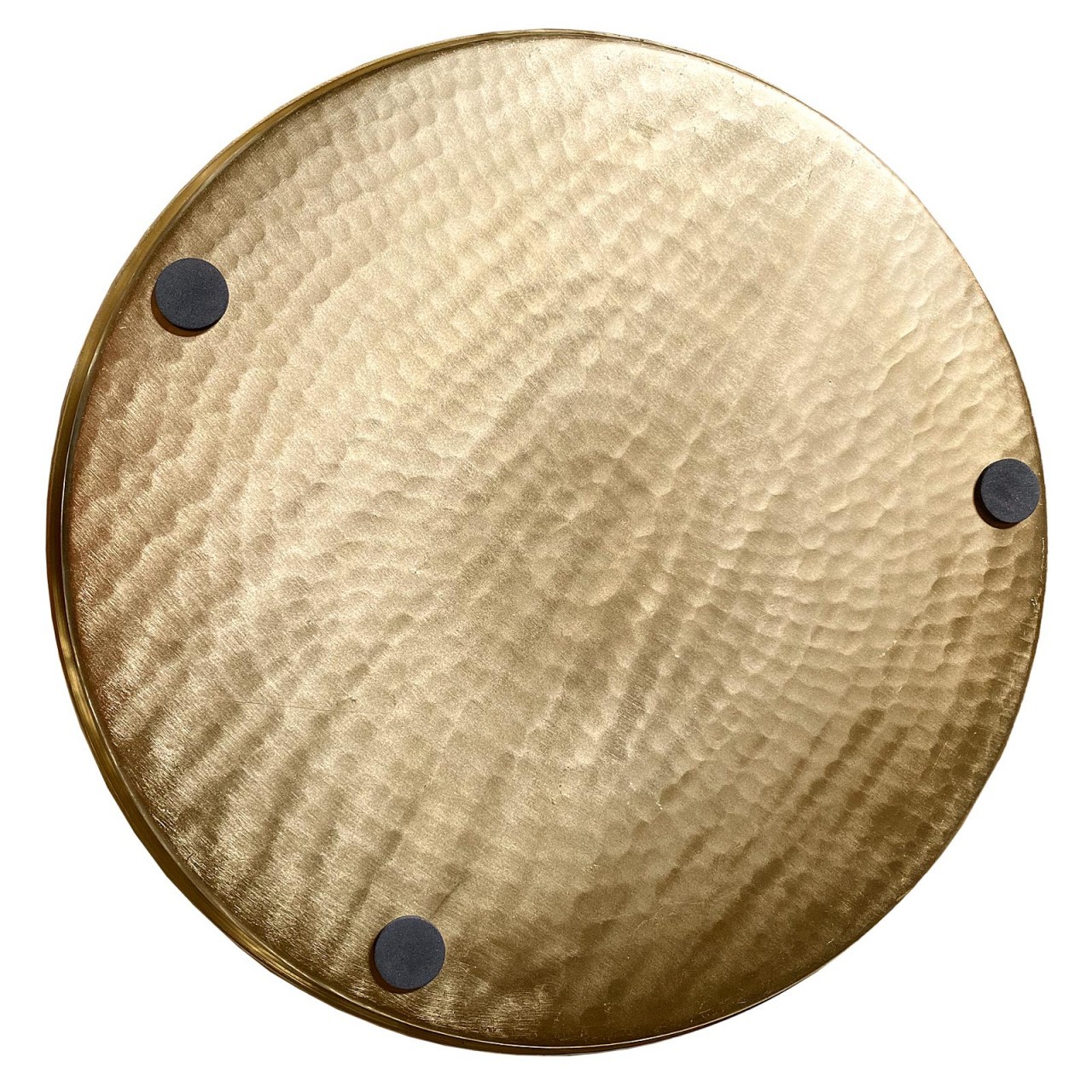 DAJAVE 4-teiliges Set Goldene Metall Tabletts - Runde Serviertabletts 20-30cm Für Deko & Service