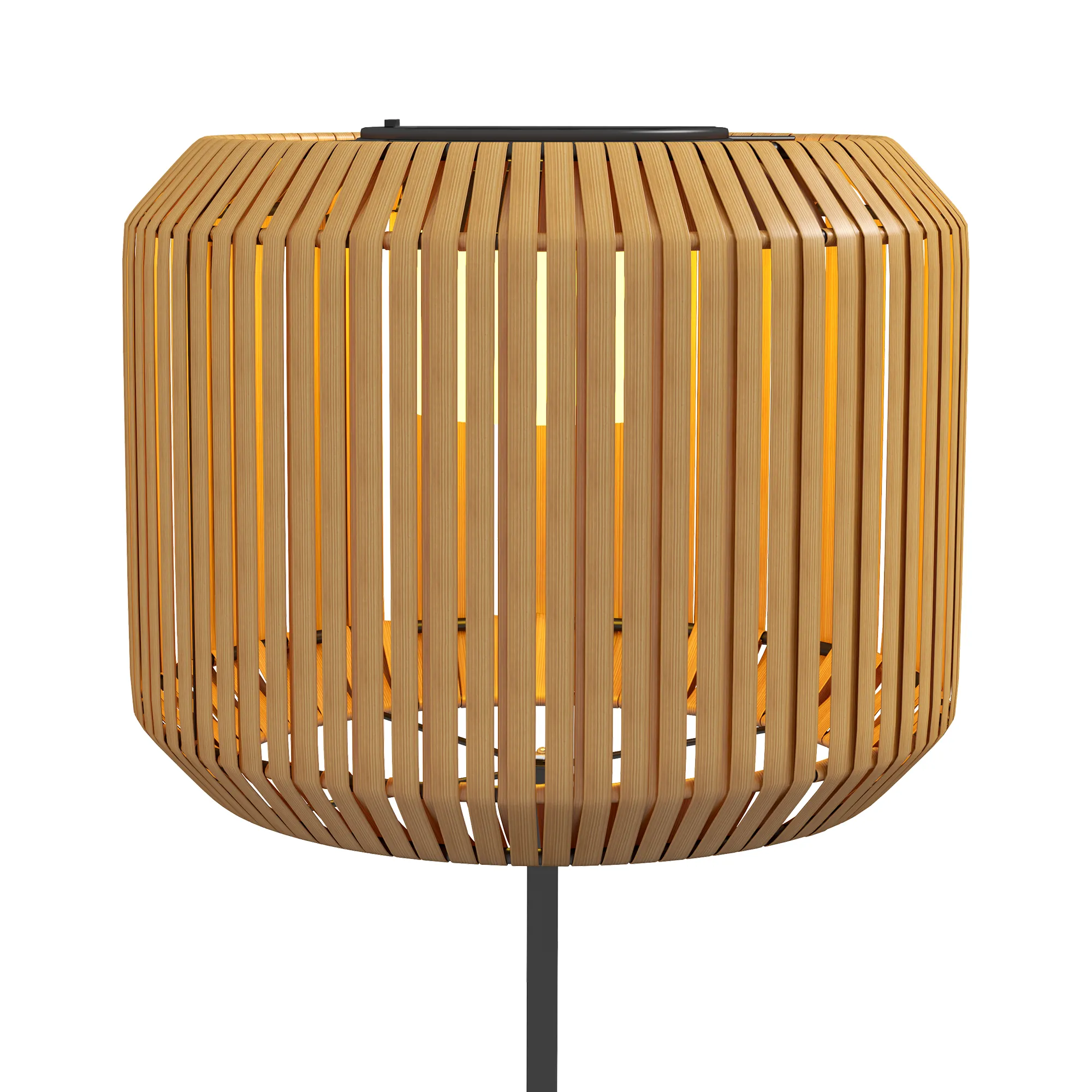 Solar Gartenleuchte Rattan Stehleuchte Ø34 x 130cm Gelb