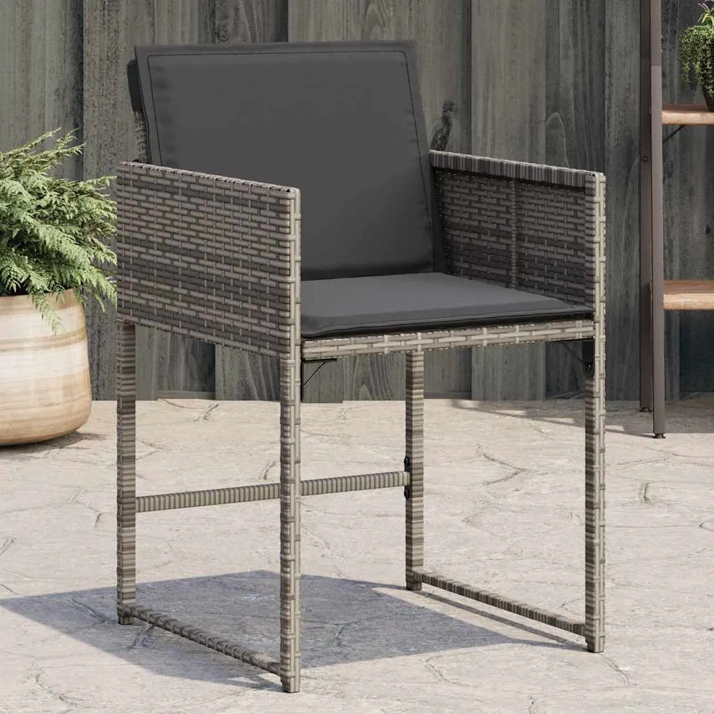 Gartenstuhl Grau 50,5 x 54 x 79 cm mit Kissen Dunkelgrau