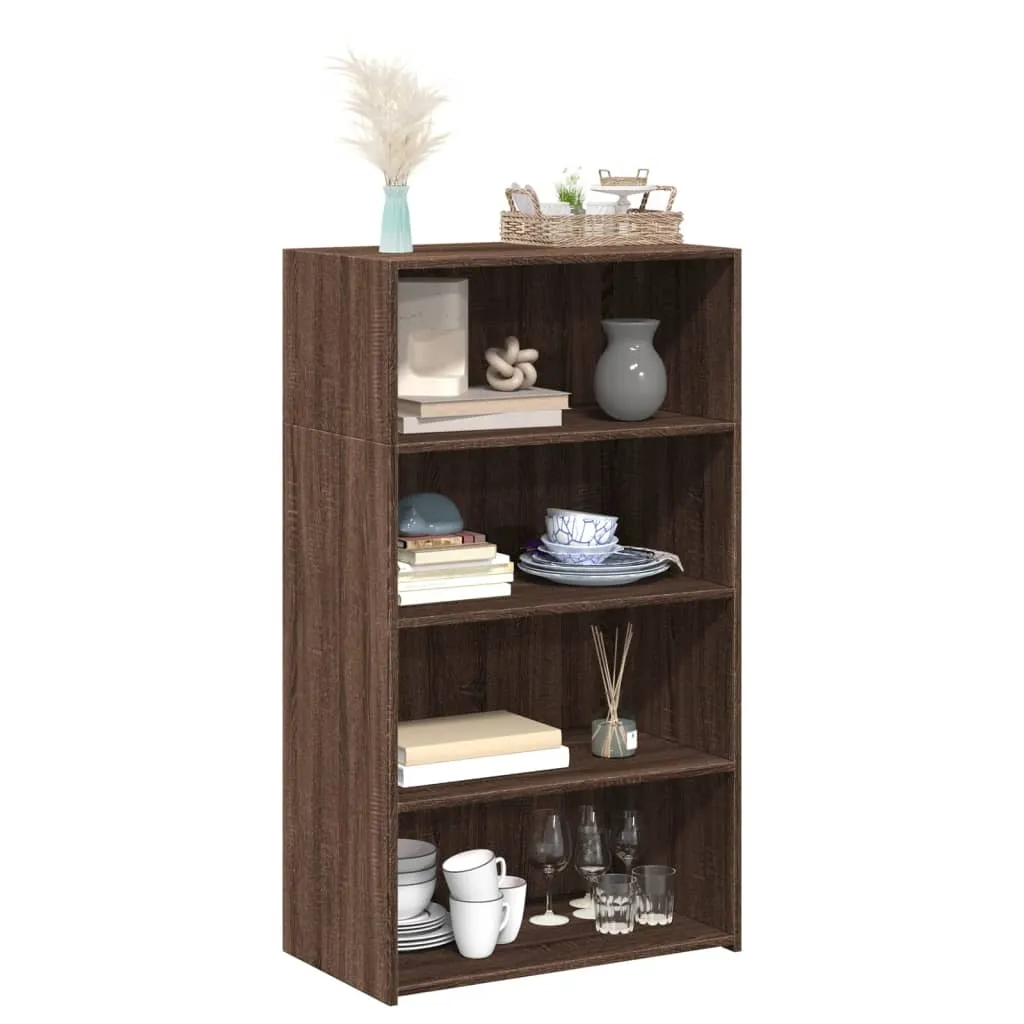 Klassisches Highboard 70 x 41 x 124 cm Braun Massivholz Optik