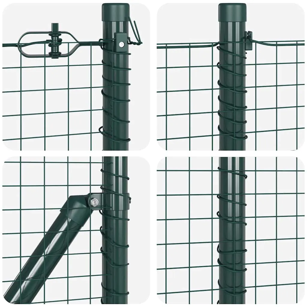 Outdoor-Fence-Post-Set Grün 10000 x 3,2 x 60 cm Stahl-Zaunpfosten