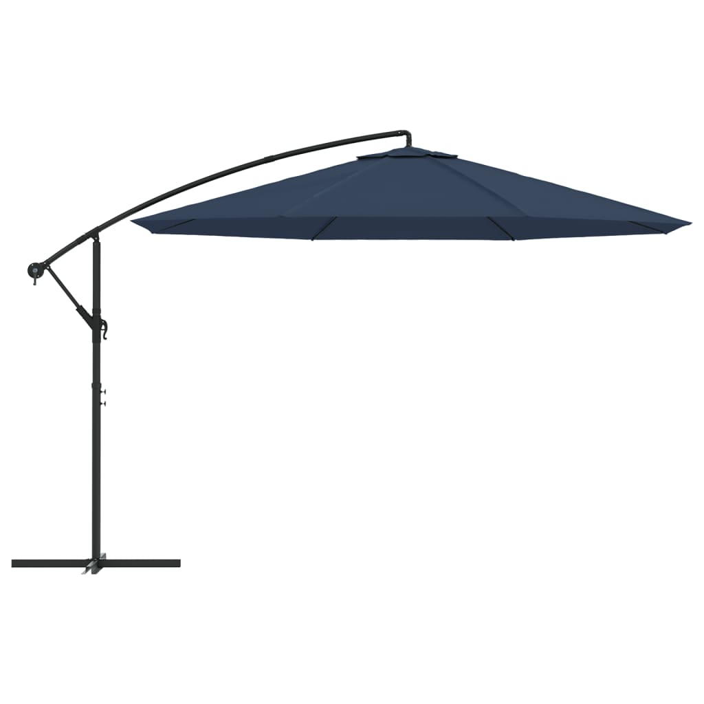 Hängesonnenschirm blau 3,5 m Durchmesser, Polyester, freitragend