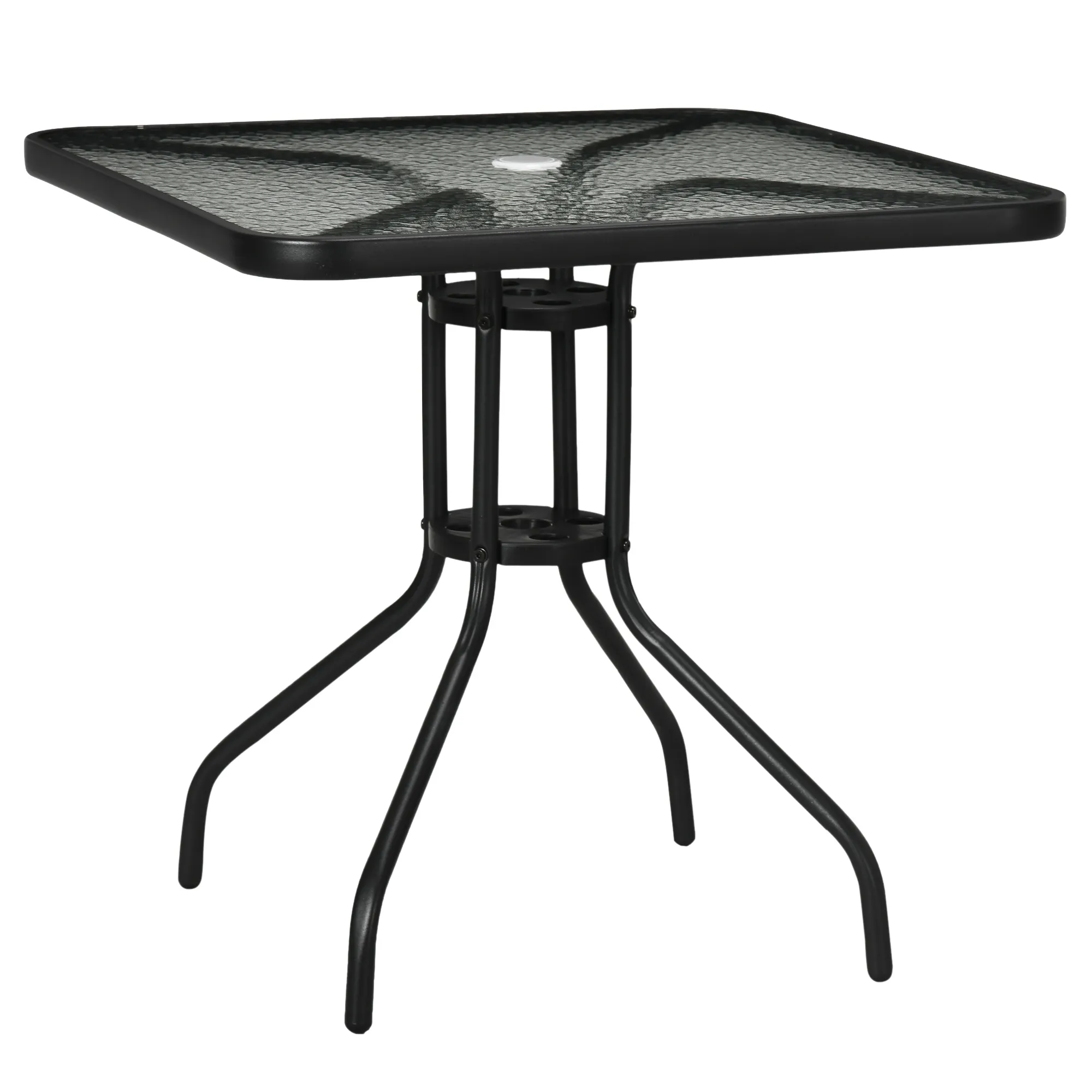 Wetterfester Gartentisch 76x76x72 cm in Schwarz