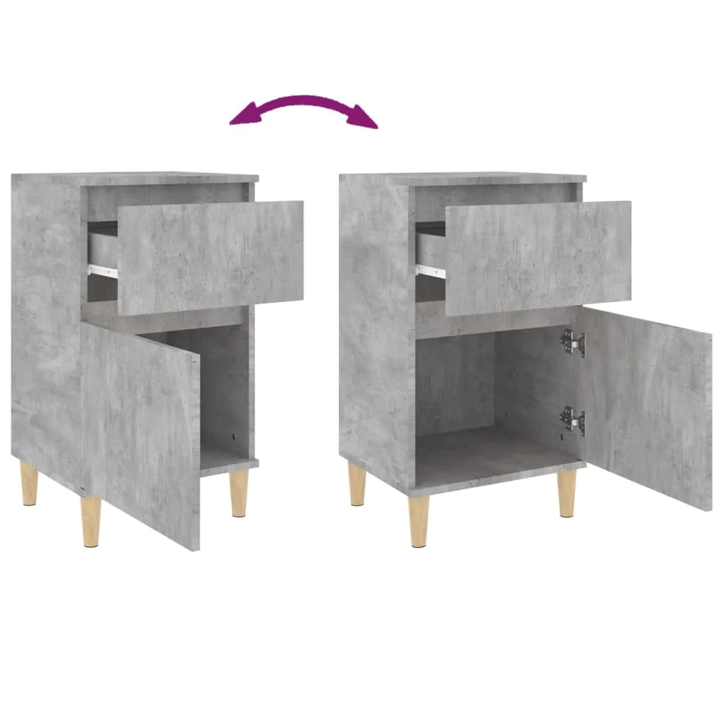 Nachttisch Betongrau 40 x 35 x 70 cm aus Holzwerkstoff