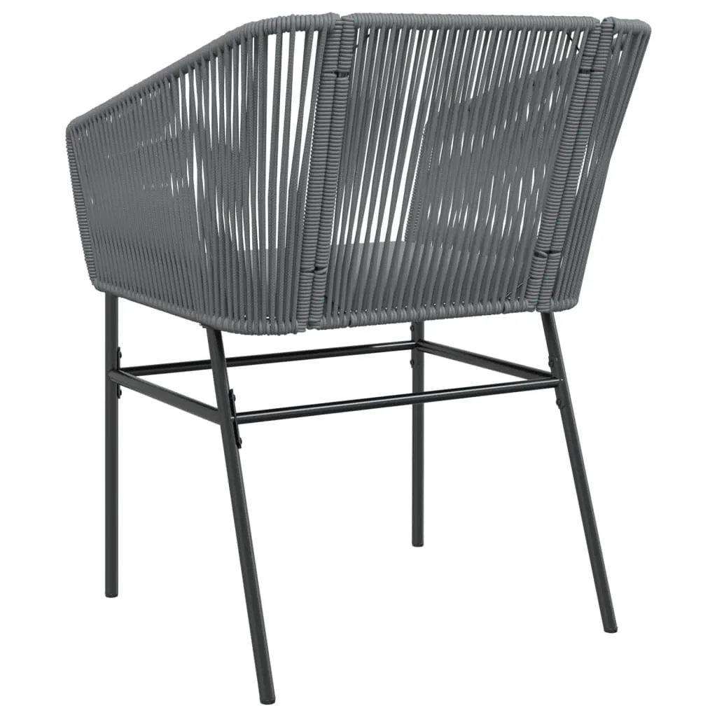 Gartenstuhl 63x63x83 cm Grau aus PE-Rattan und pulverbeschichtetem Stahl