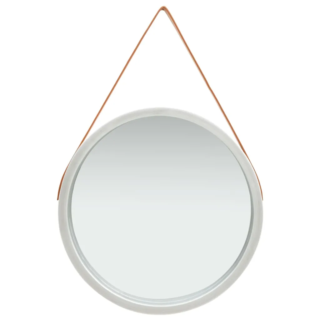 Wandspiegel mit Gürtel 60 cm Silbern