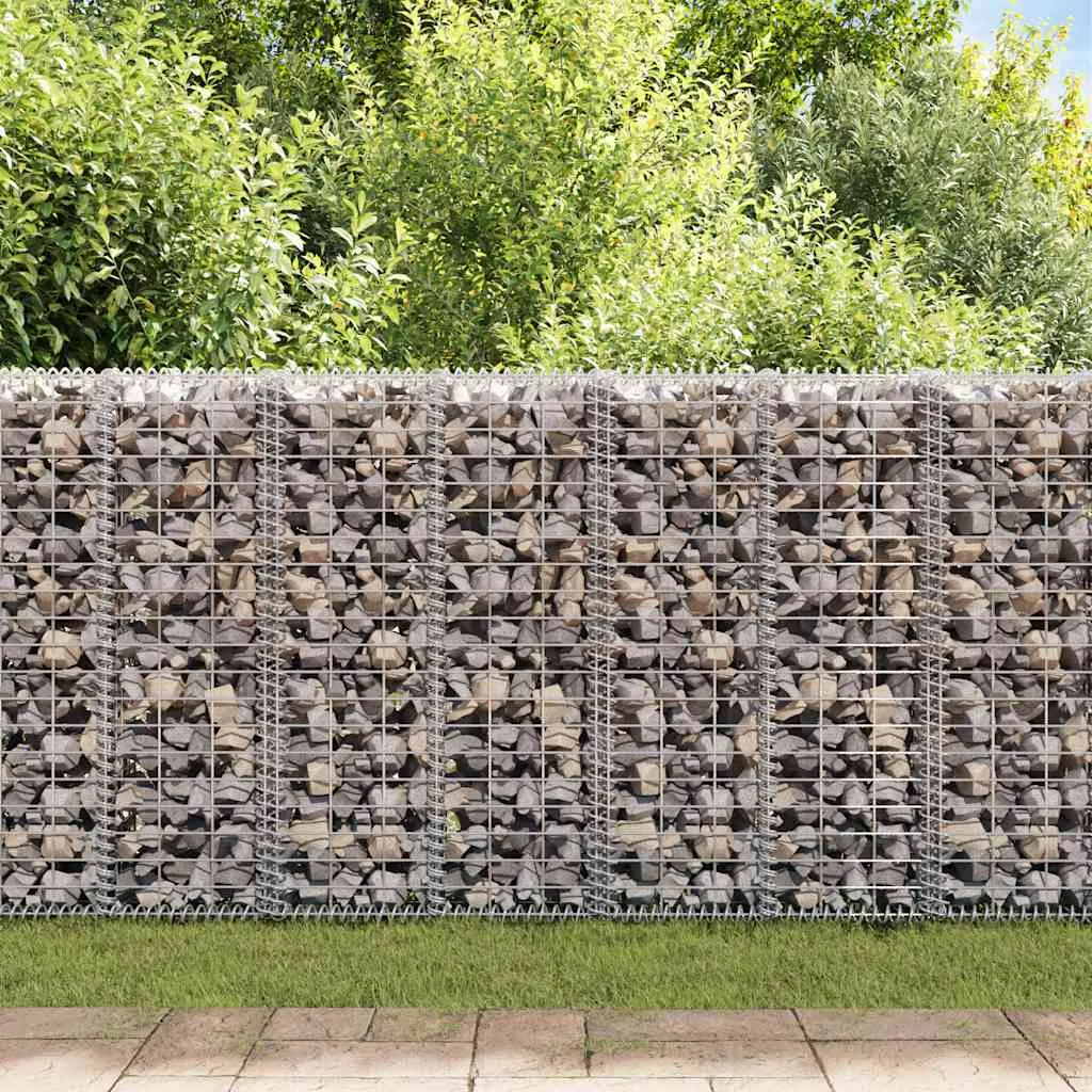 Gabionenkorb aus verzinktem Stahl Silber 20 x 20 x 100 cm