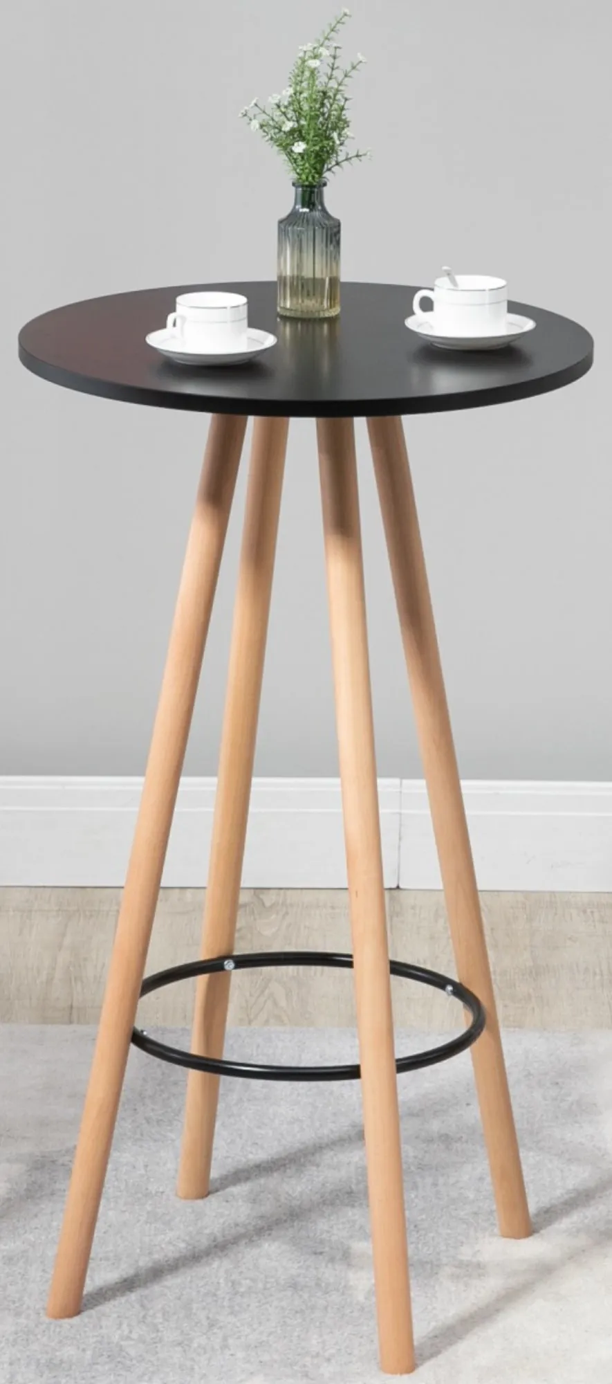 Stehtisch Livia rund 60x60x107 cm natura/schwarz