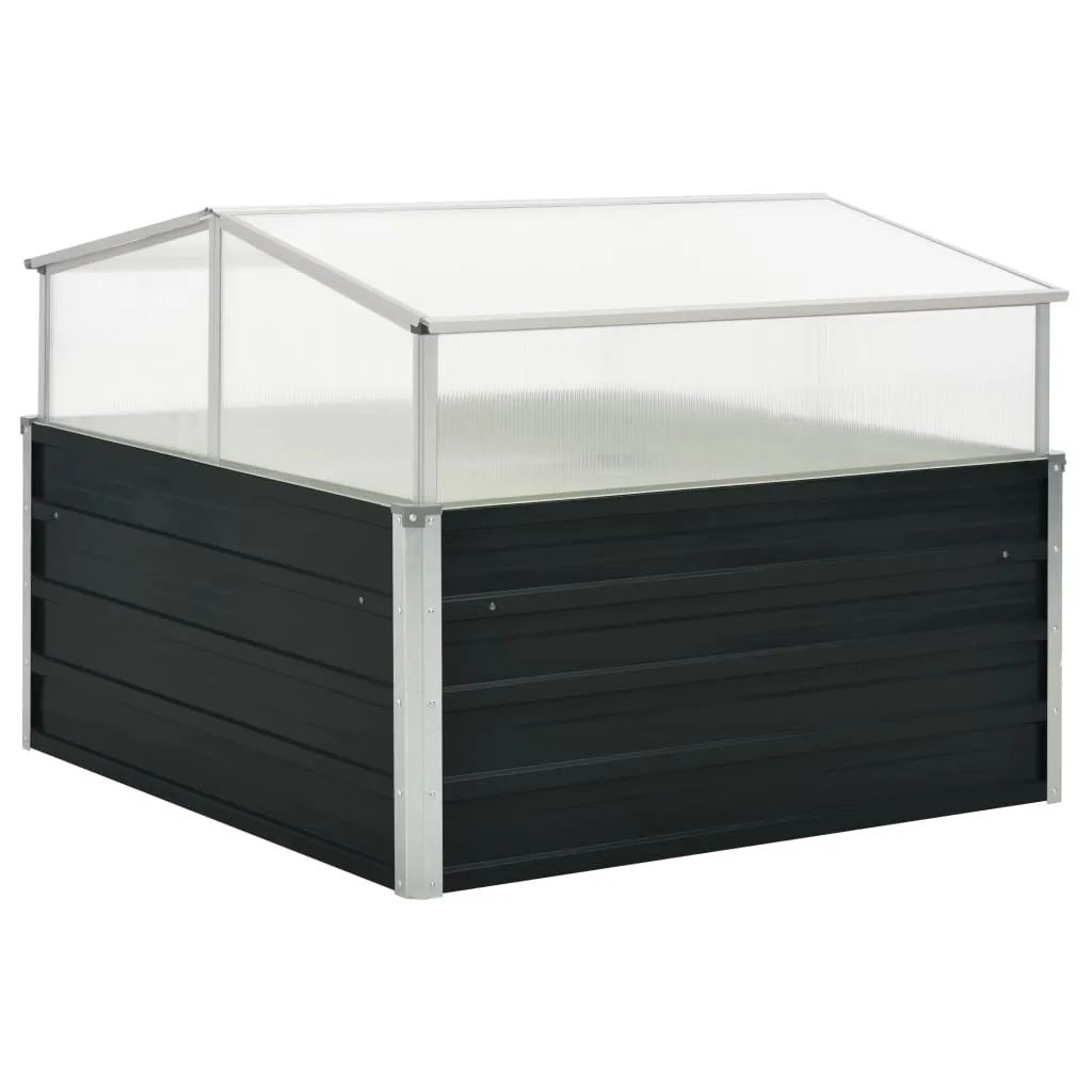 Gartenhaus Gewächshaus 100x100x77 cm Anthrazit mit Aluminium- und Stahlrahmen