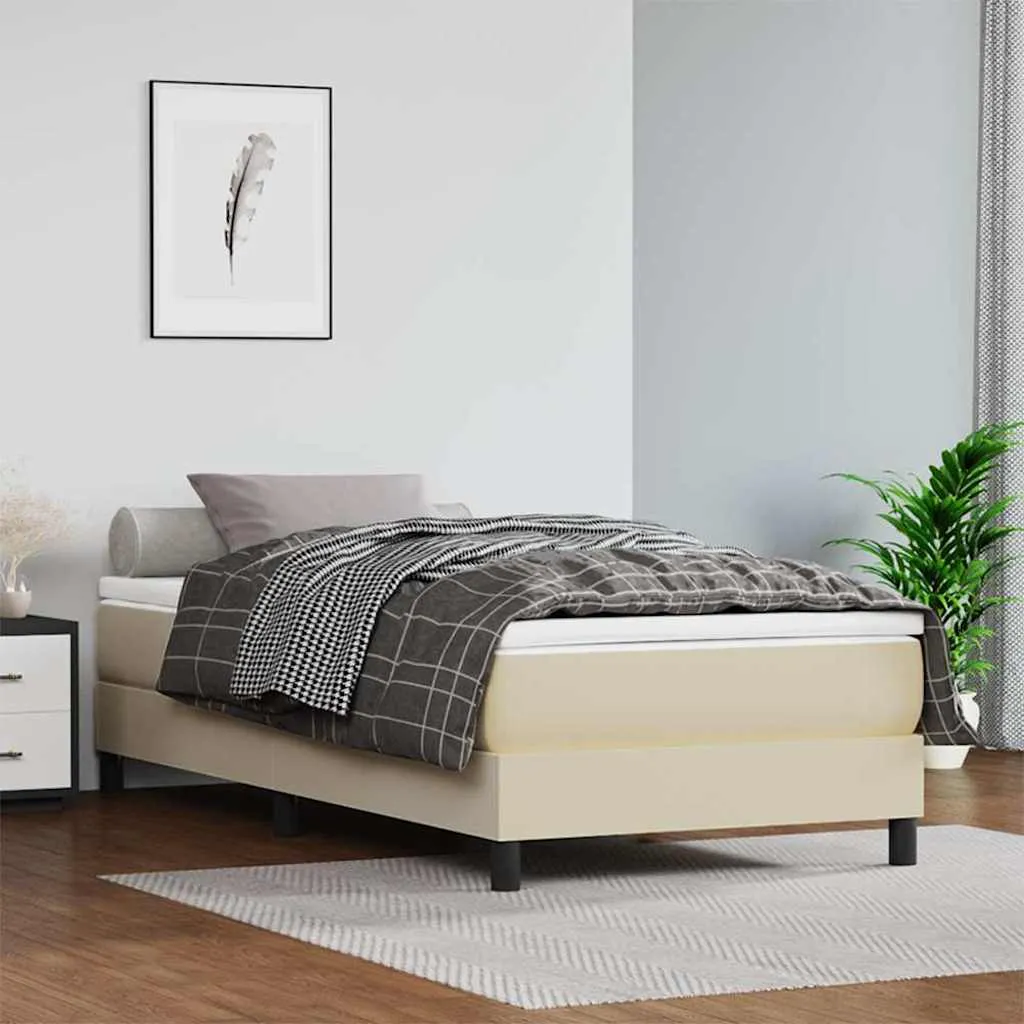 Boxspringbett Kunstleder mit Taschenfederkernmatratze 80x200 cm
