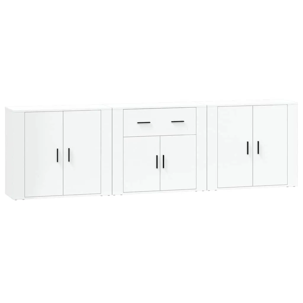 Sideboards 3 Stk. Weiß Holzwerkstoff
