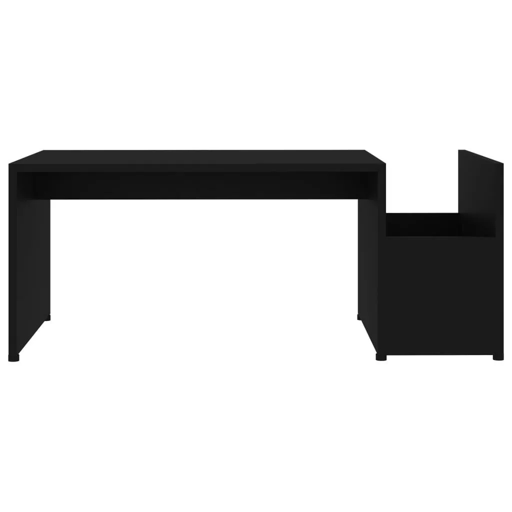 Schwarzer Couchtisch aus Holzwerkstoff 90 x 45 x 35 cm