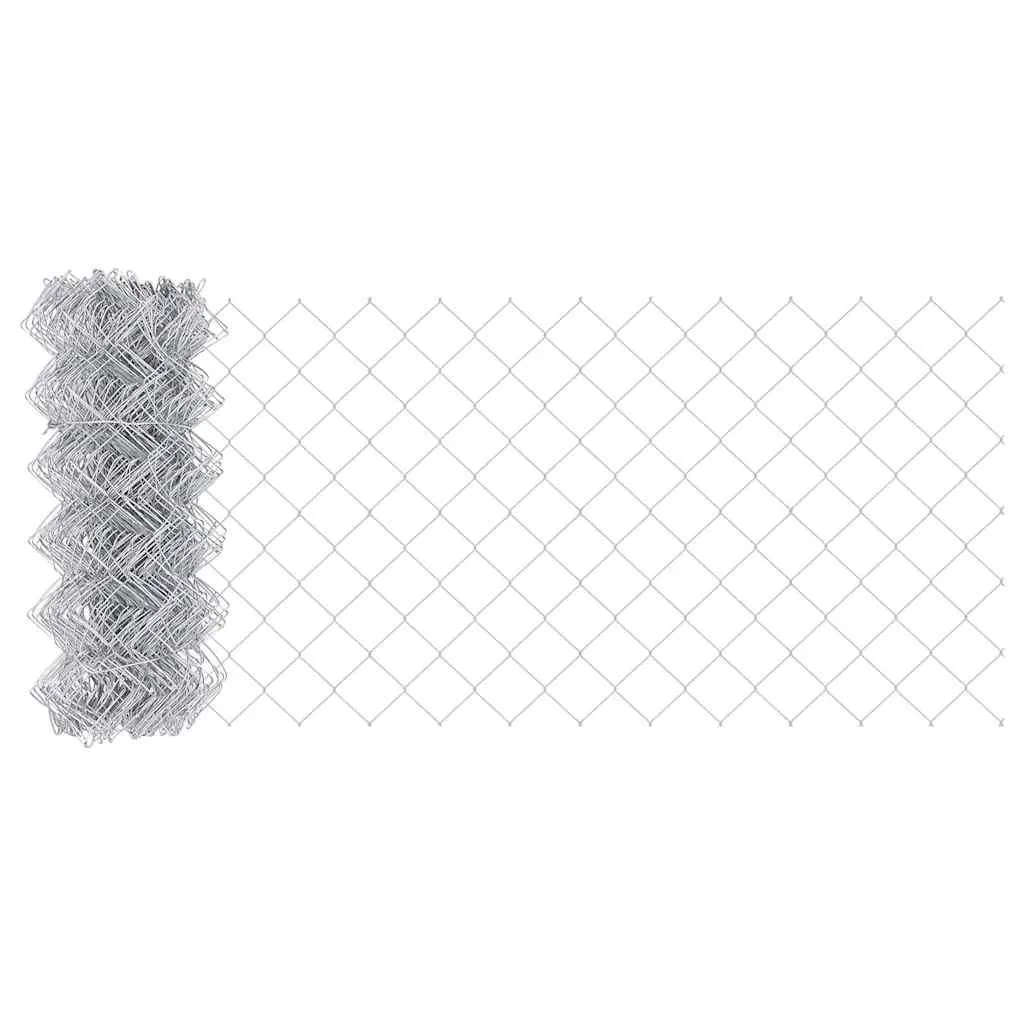 Zaunpfosten-Set aus Stahl 1000 x 3,2 x 60 cm Silber
