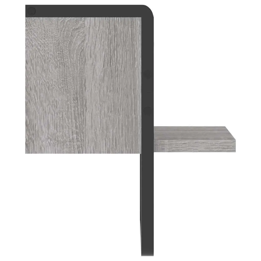 Wandregal aus Holzwerkstoff und Metall 20 x 25 x 30 cm Grau Sonoma