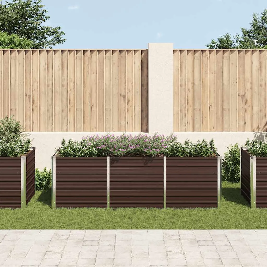 Eleganter Gartenplanter Braun 240 x 80 x 77 cm aus verzinktem Stahl