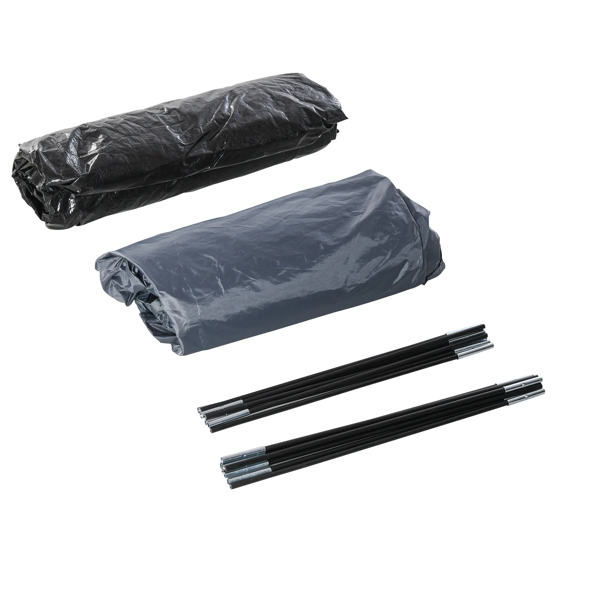 Campingzelt 4 Personen 250x300x130 cm Blau-Grau