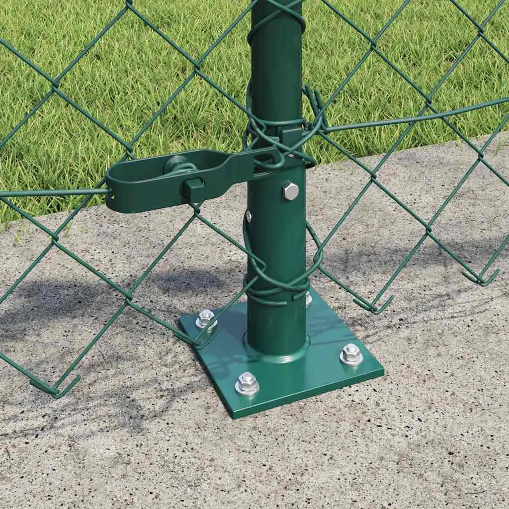 Zaunpfosten Set Grün 2500 x 3,2 x 60 cm aus Stahl