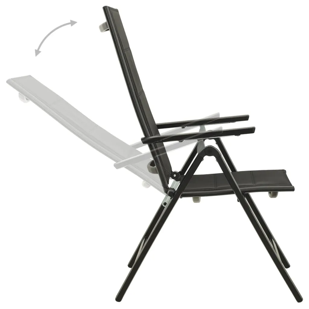 Klappbare Gartenstühle Schwarz 56 x 65-110 x 76-109 cm