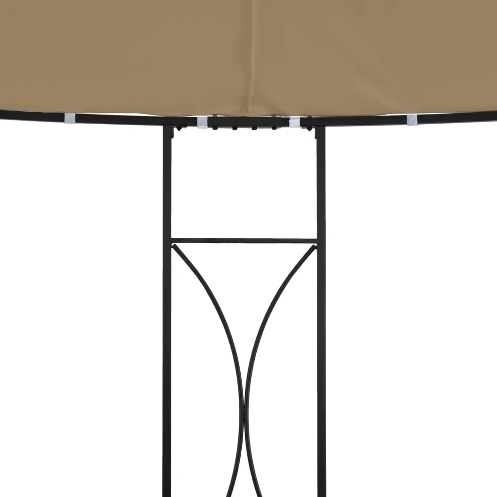 Pavillon 3 x 2,9 m Taupe und Schwarz mit dekorativem Rahmen