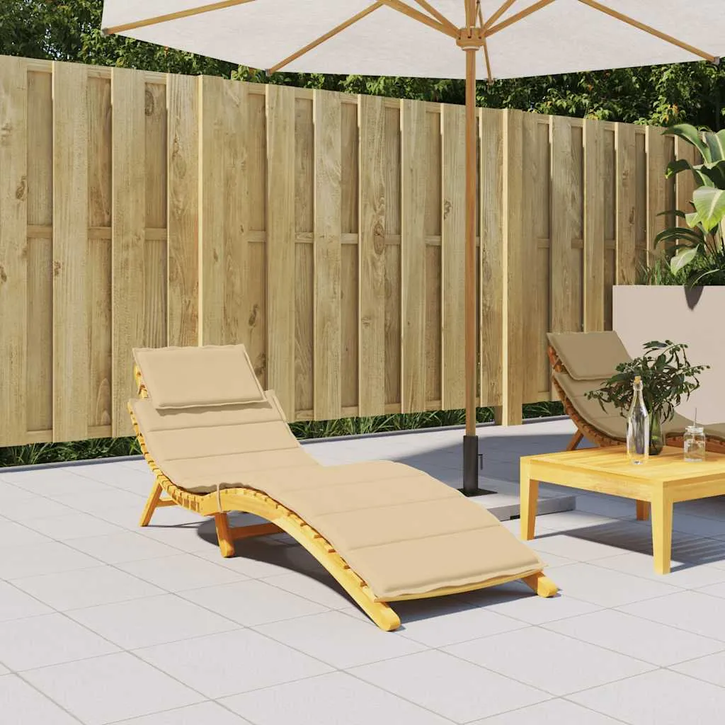Bequeme Liegenauflage 186x58x4 cm in Melange Beige