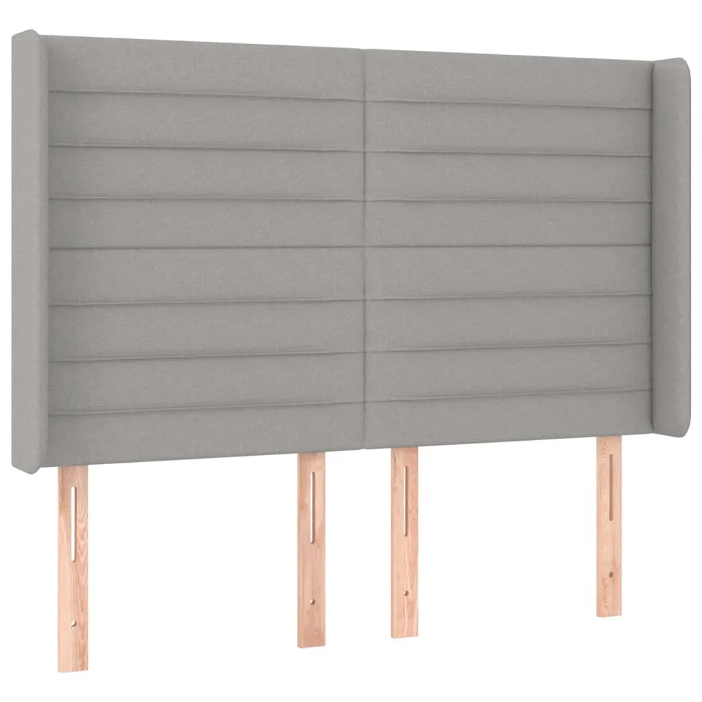 Boxspringbett mit Matratze, LED-Leiste, Hellgrau, 140x200 cm