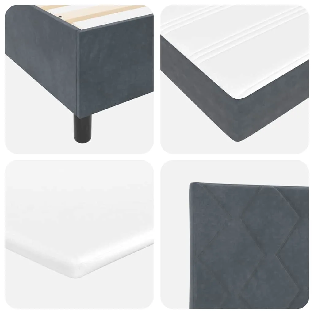 Boxspringbett Samt Dunkelgrau 140x200 cm mit verstellbarem Kopfteil