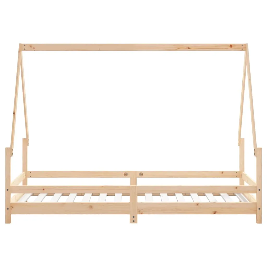 Kinderbett aus massivem Kiefernholz 195,5x95,5x139,5 cm naturfarben