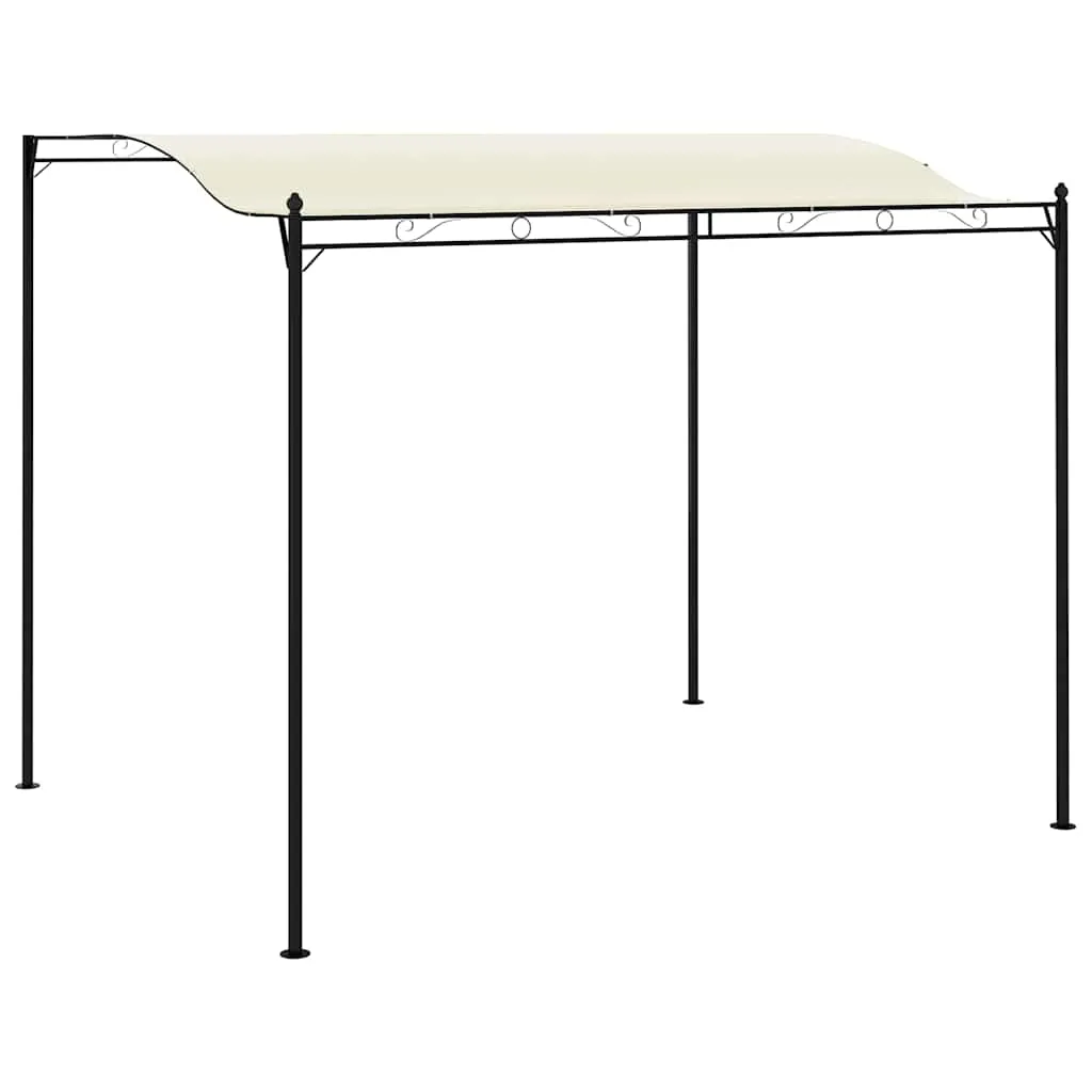 Pavillon mit Stahlrahmen und Polyesterdach 3x2,4 m Cremeweiß Schwarz
