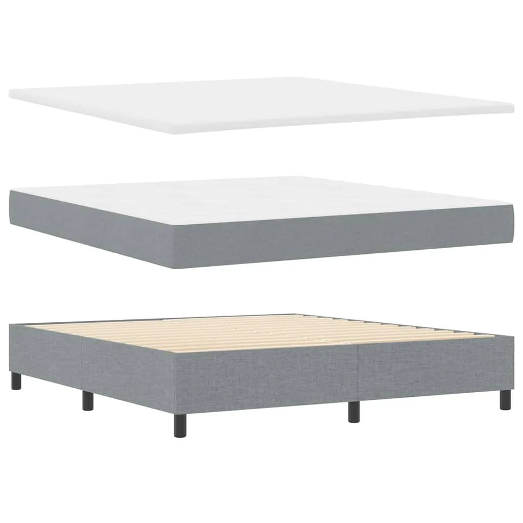 Boxspringbett Hellgrau 180x200 cm mit Matratze und Topper