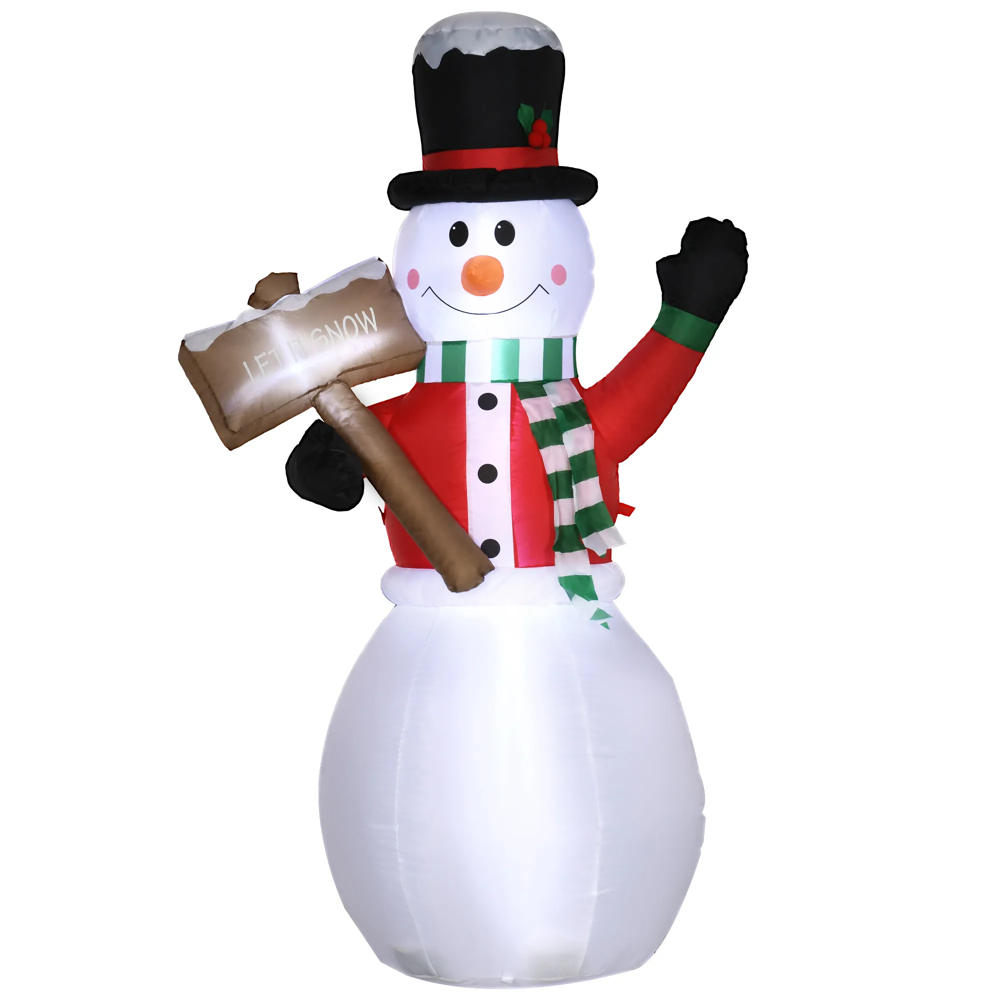 Aufblasbarer Schneemann, Outdoor Weihnachtsdekoration, 1,80 m, Santa Claus, inkl. Gebläse, Mehrfarbig