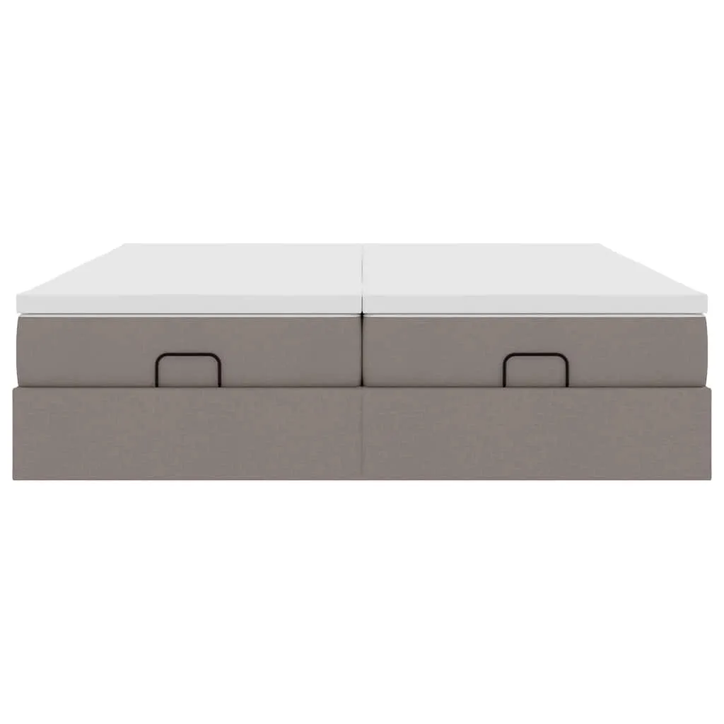 Ottomanbett mit Matratzen 203 x 160 x 23,5 cm Taupe
