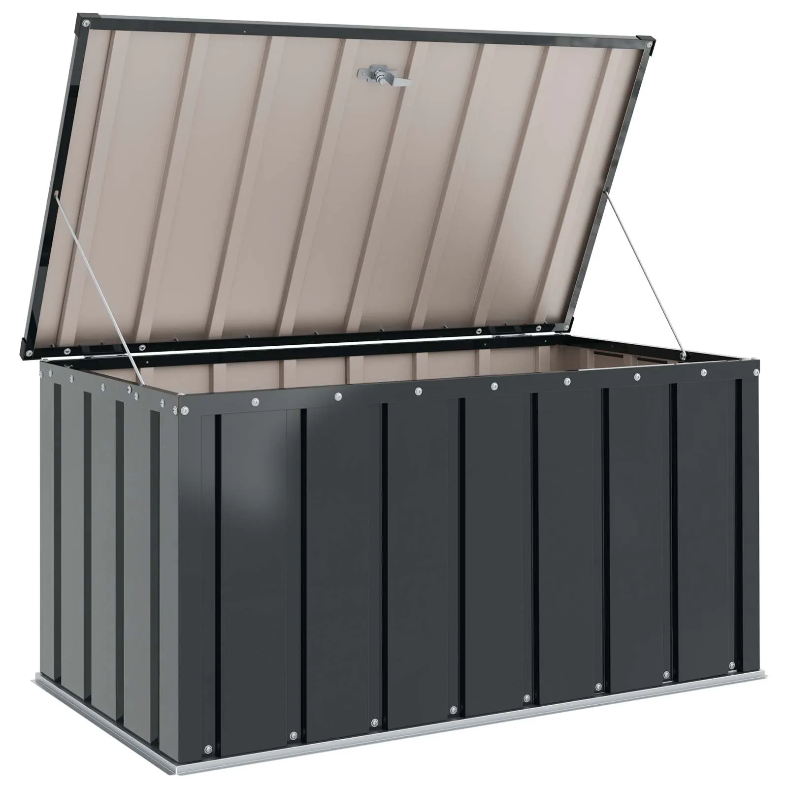 Schwarze Gartenlagerbox aus Stahl 101 x 56,5 x 50 cm