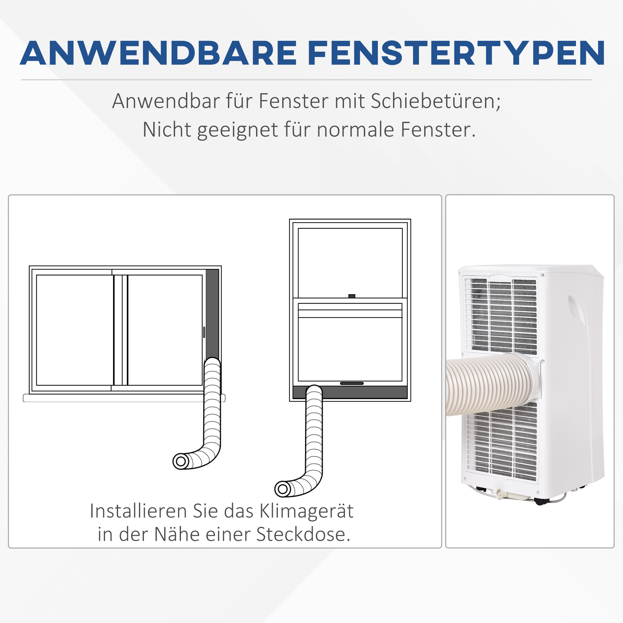 Mobile Klimaanlage 1003W, L35,4 x B33,8 x H69,8 cm, Weiß
