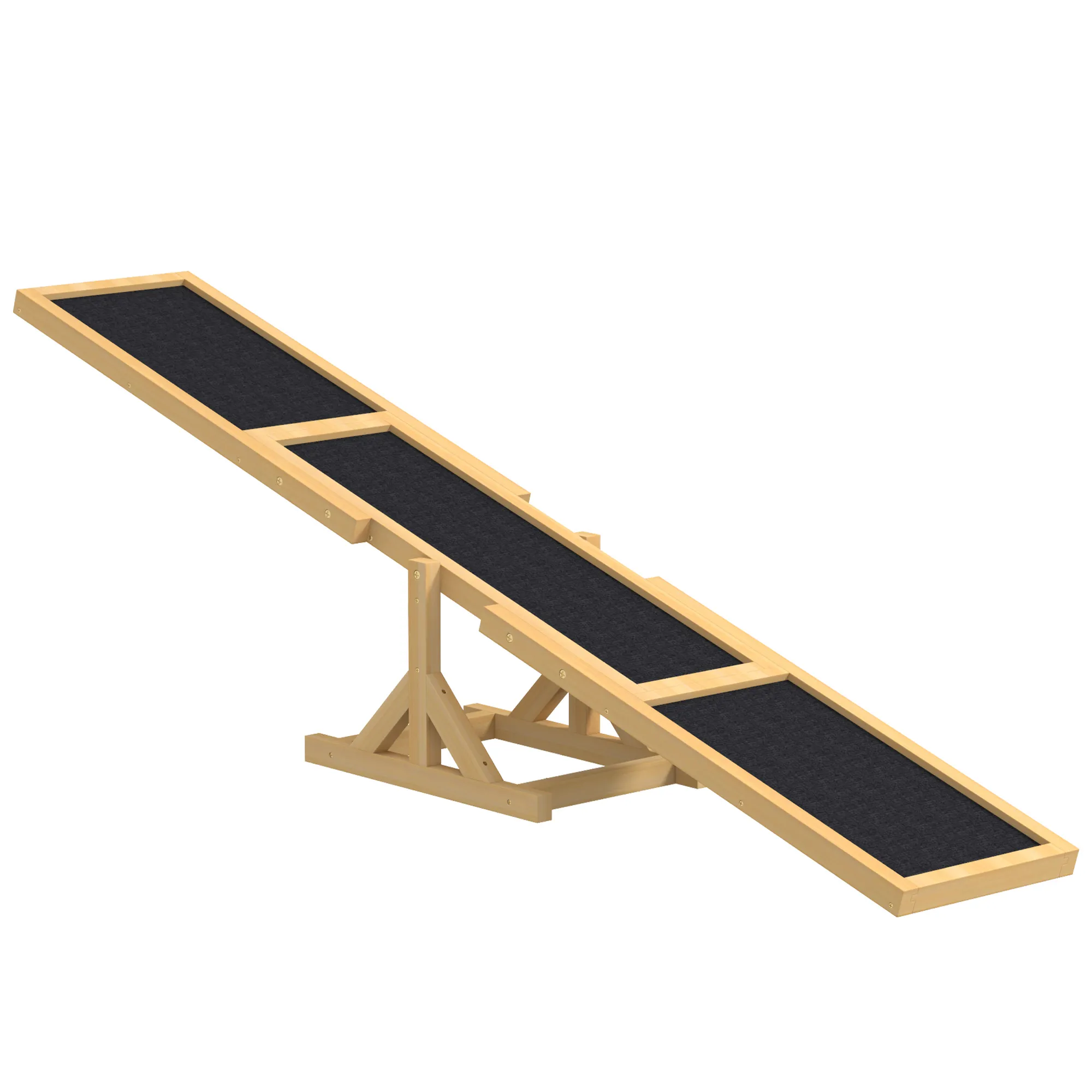 Hundewippe für Agility Training aus Tannenholz, Gelb, 180x30x30cm